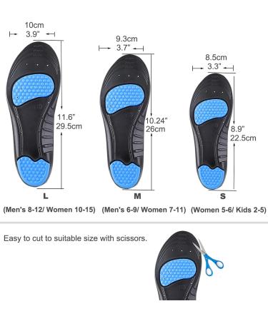 Memory Foam Insoles Shoes Inserts for Men Women Kids - M(Men's 6-9/ Women 7-11) - Buy Online on GoSupps.com