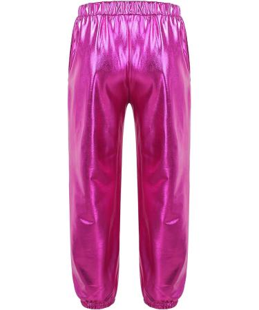 Daenrui Kids Shiny Metallic Dance Harem Pants - Rose, Size 6 Years | Hip Hop Street Dancewear - Buy Online on GoSupps.com