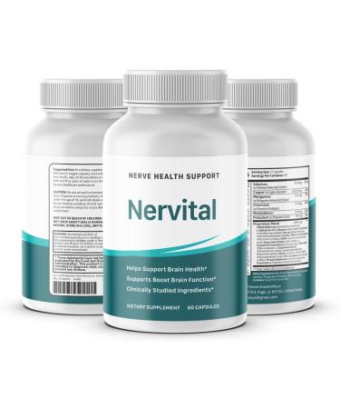 Fitness InspireWays Nervital for Nerve Health Support - Nervital Brain Health Dietary Supplement - Nervital Support Boost Brain Function - 60 Count - Buy Online on GoSupps.com