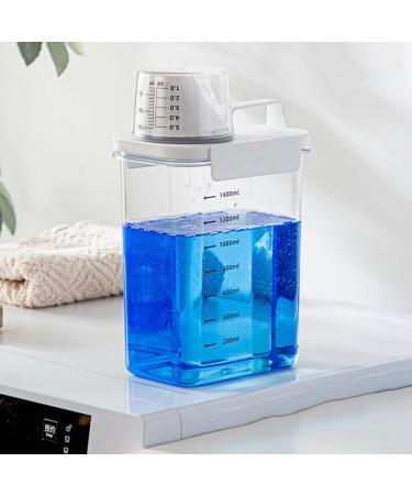 HpLive 1100ml/1800ml/2300ml Laundry Detergent Dispenser Transparent Clear Multi-Purpose Airtight Washing Powder Dispenser(1800ML)