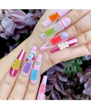 LYroo Kawaii Gummy Bear Charms - Resin 3D Flatback Charms for Nail Art & Slime - Buy Online on GoSupps.com