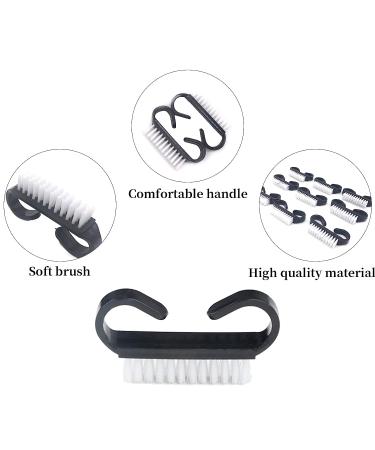 20 Pcs Home Plastic Nail Cleaning Brushes with Black Handle Grip - Portable Nail Art Manicure Tools - Buy Online on GoSupps.com