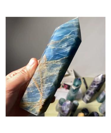 PAKMEZ 700-750g Natural Large Blue Tower Natural Wand TreatmentStones (Size: 800-900g) Obelisk (Size: 600-700g)