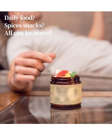 12 Pack 4oz Amber Glass Jars with Lids - Cosmetic Containers for Beauty Products, Lotions, Powders, Ointments & Spices - Buy Online on GoSupps.com