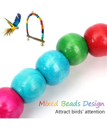 Wooden Bird Swing Toy 5.5''x 5.6'' Multi-color for Parakeets & Cockatiels - Buy Online on GoSupps.com