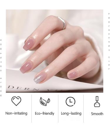 Jelly Gel Nail Polish Sheer Pink Gel Nail Varnish Translucent Nail Polish Soak-Off UV/LED Jelly Purple French Nail Gel Transparent Nude Gel Nail Polish for Nail Art Salon DIY - Buy Online on GoSupps.com
