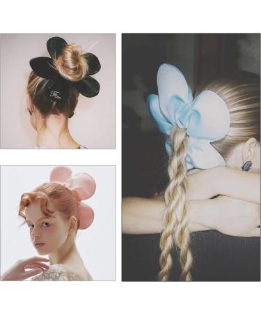 Scrunchies Hair Elastics Women Flower Scrunchie Oversized Cute Ponytail Holder Hair Scrunchy for Decoration for Thick Hair Floral Hair Ties for Girls Women - Buy Online on GoSupps.com