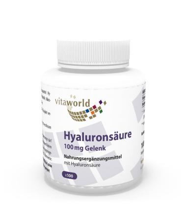 Vita World Hyaluronic Acid 100mg Joint 100 Capsules Made in Germany
