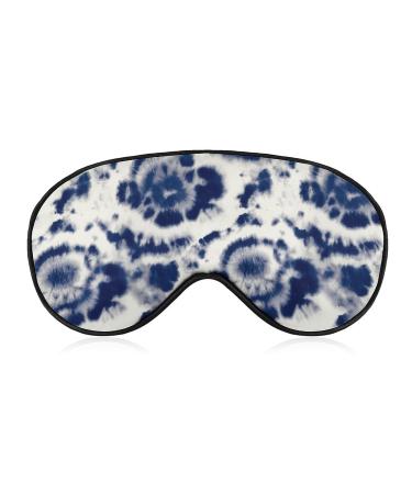 Psychedelic Blue Tie Dye Swirl Sleep Mask for Women Adjustable Sleeping Eye Shades Cover with Elastic Strap
