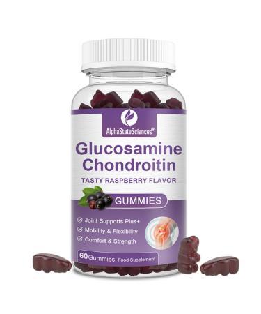 AlphaStateSciences Raspberry Bliss Glucosamine Chondroitin Gummies 1500mg High Strength - 60 Gummies