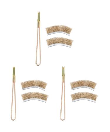 Mipcase 3 Sets Bird Cage Cleaning Brush Metal Handle Metal Practical Cage Brush Household Pet Bird 24X3X2CMx3pcs Curved Headx3pcs
