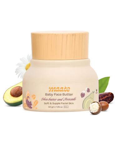 MAATE Baby Face Butter (50 gm) | Enriched with Shea Butter & Avocado | Baby Cream For Face | Baby Face Butter For Kids 0-12 years | Nourishes & Softens Skin | Quick Absorbing and Extremely Light