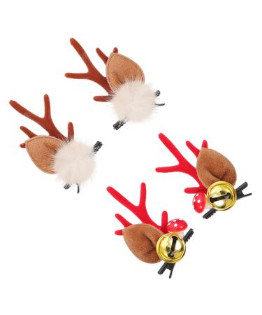 FRCOLOR Christmas Hair Pin 2 Pairs Antler Hair Clip Deer Ears Hair Pins Antler Hairpinhairpin for Christmas Deer Ears Hair Clips Christmas Costume Christmas Hair Clip A40 Iron Cosplay