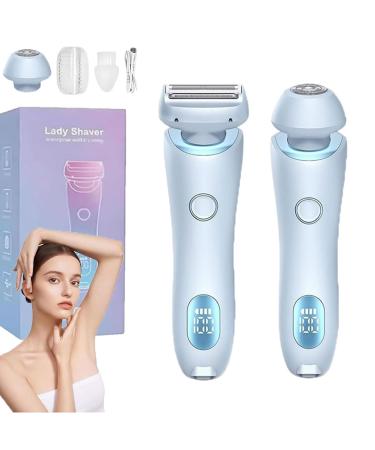 Skineo Shaver Pro Beauty Bloom Skineo Shaver Pro Dusk Razor For Women Bikini Legs Underarm Public Hairs Rechargeable Trimmer With Detachable Head Cordless Wet Dry Use (Blue)
