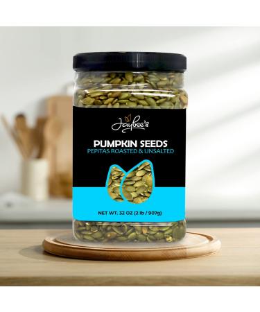 Pumpkin Seeds Pepitas Roasted Unsalted - 32 oz Reusable Container | Healthy Snack for Vegan Keto Diet | Hand-Picked, Kosher Certified, 100% Natural | Great for Baking - Buy Online on GoSupps.com