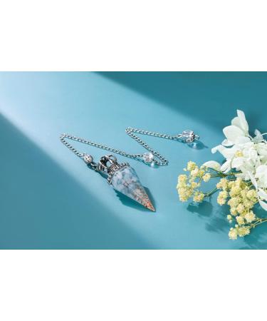 JOVIVI Aquamarine Crystal Pendulum - Dowsing & Healing Tool for Reiki, Meditation & Wicca - Buy Online on GoSupps.com