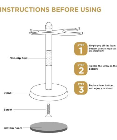 Perfecto Deluxe Chrome Razor and Brush Stand - Prolong Your Shaving Brush's Life - Buy Online on GoSupps.com