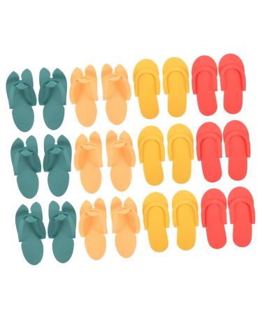 12 pairs disposable house shoes slide shoes for women flip-flops made of foam made of foam slippers for women nail studio sandal spa house shoes one-way flip-flop travel eva slipproof sandals