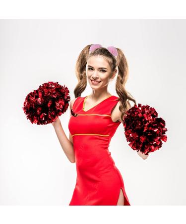Lusofie 2Pcs Pink Pompom Hair Tie Set - Faux Rabbit Fur Scrunchies for Girls and Women - Buy Online on GoSupps.com