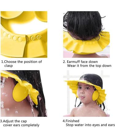 Adjustable Kid Shampoo Cap with Ear Protection - Baby Shower Hat for Hair Washing, Shield for Eyes, Ear, and Face - Toddlers, Kids, Infants - Buy Online on GoSupps.com
