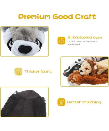 No Stuffing Dog Squeaky Toys 5 Pack for Small Medium Dogs - Cute Animal Plush Chew Toy Set for Aggressive Chewers - Durable Teething Interactive Gift - Buy Online on GoSupps.com