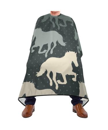 Bolaz Waterproof Barber Cape -horse Wave point on black Cheetah Haircut Bib for Men Unisex Hair Cutting Cape(8rp1a)