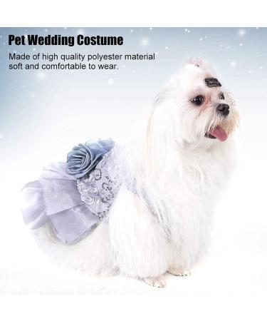 Elegant Gray Sequin Dog Dress - Small Pet Tutu Costume for Weddings & Special Occasions - Buy Online on GoSupps.com