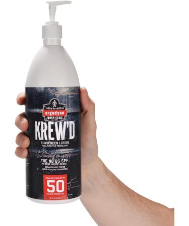 Ergodyne KREW D 6355 Sunscreen Lotion Broad Spectrum SPF 50 Water Resistant 32 oz White 32 Ounce (Pack of 1) Each - Buy Online on GoSupps.com