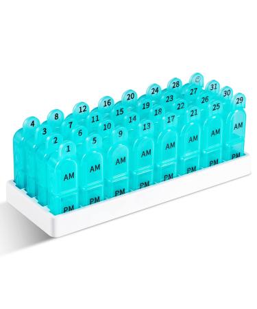 Monthly Pill Organizer 2 Times a Day Blue Daviky Monthly Pill Organizer 2 Times a Day