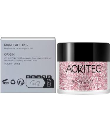 Aokitec 28g Shining Pink Nail Dipping Powder - French Powder Pro Collection for DIY Manicure - Long-Lasting & Odor-Free Formula - Buy Online on GoSupps.com