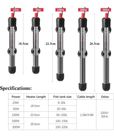 HITOP HP-608 25W Submersible Aquarium Heater with Thermometer and Extra Sucker Cup - Buy Online on GoSupps.com