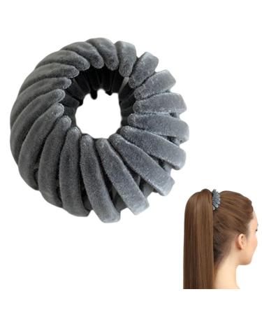 Velvet Bird's Nest Hair Accessories - Nest Clips Magic Hair Styling Clips | Rhinestone Bun Wrap 3 Row Teeth Non-Slip Nest Hair Clips for Curly and Short Hair gray