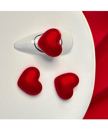 Love New Year Nail Crystal Heart Nail Art Plush Heart Nail Art Decoration DIY Nail Supplies For Girl Crystal Heart Nail Art Love Nail Plush Heart Nail Art Decor 2 small matte hearts