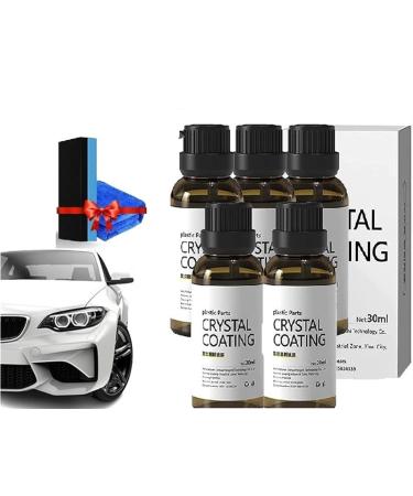 Car Plastic Renovation Coating Crystal Coating For Car Renovador De Pl Sticoy Cuero DeInteriores Revestimiento De Plastico Para Carro Long Duration Plastic Parts Refurbish Agent With Spong (Color 5pcs