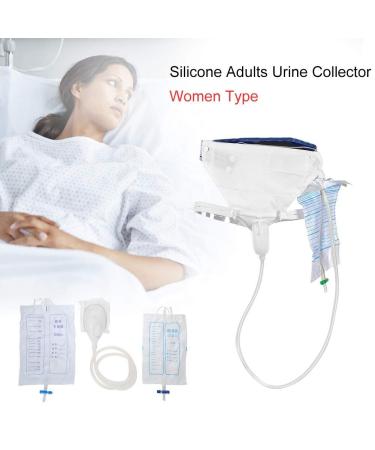 Urine Collector Silicone Urine Collector With ElderlyUrine Catheter Bags With Urine For Bladder Control Devices Bladder-Control-Devices Catheter Bags (Women Type) - Buy Online on GoSupps.com