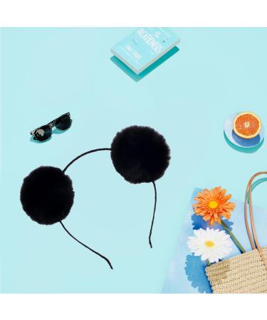 HAICN 2Pieces Pom Ball Headband Black Cute Ears Hairbands Hair Hoop Pom Pom Ball Ear Headband Holiday Party Costume Accessories for Kids Children - Buy Online on GoSupps.com