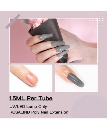 Buy Rosalind Nail Extension Gel - Pink White Acrylic Poly Gel Set (6x15ml) | Transparent Black Glitter - Perfect for DIY Salon Nail Designs - Buy Online on GoSupps.com