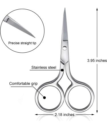 3 Pack Stainless Steel Facial Hair Scissors - Nose, Eyebrows, Moustache, Beard - Straight Tip Small Scissors (Silver) - Buy Online on GoSupps.com