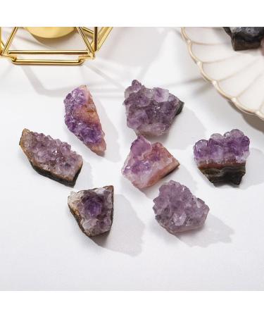 Home Natural Amethyst Cluster Irregualr Specimens Reiki Lavender Purple Crystal Cluster Raw Ore Decor (Color : Amethyst Cluster Size : 3-4cm) 3-4cm Amethyst Cluster