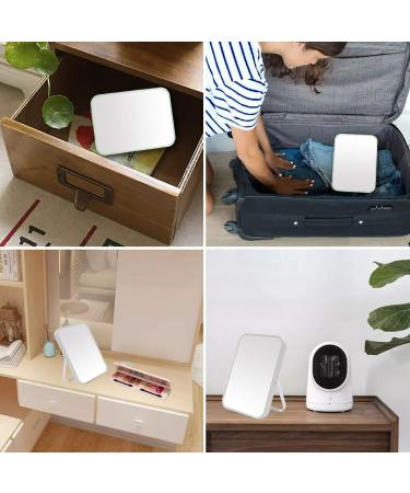 YEAKE 8-Inch Portable Folding Makeup Mirror with Metal Stand - Adjustable Rotation, Travel-friendly - Light Gray - Buy Online on GoSupps.com