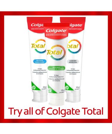 Colgate Total Whitening Toothpaste - 3 Pack 120 mL Fluoride Teeth Whitening Toothpaste Stain Removal with Tartar Protection Brightens Your Smile Prevents Cavities Protects Sensitive Teeth - Buy Online on GoSupps.com