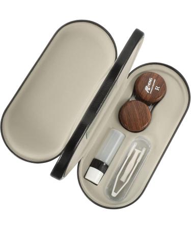 Buy Homsfou Double Purpose Glasses Case - Stylish Wood Grain Travel Case for Glasses & Contacts | Durable & Versatile - Buy Online on GoSupps.com