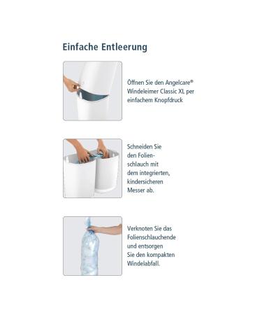 Angelcare Diaper Pail Classic XL - 69cm Height with 4 Refill Cassettes | International Shipping Available - Buy Online on GoSupps.com