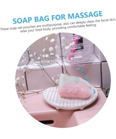 Angoily 8pi ces Filets Moussants Visage R utilisables Sac Savon Traits Exfoliants Doux Lavage Peau 14x10cm bleu ciel - Buy Online on GoSupps.com