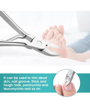 Toenail Clipper Professional Stainless Steel Nail Clipper Ingrown Toenail Tool Cuticle Nipper Footcare with Non-slip Handle for Trimming Dead Skin - Buy Online on GoSupps.com