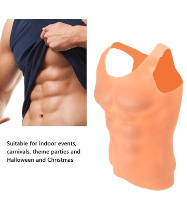 Dark Skin Silicone Fake Chest Vest for Carnival Costume Prop - Muscle Chest Simulation for Indoor Events - Buy Online on GoSupps.com