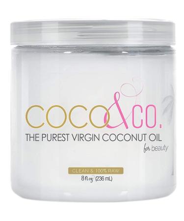 100% RAW Coconut Oil for Skin & Hair, Clean Beauty Grade, Pure and Organic Extra Virgin by COCO & CO. 8 Fl Oz (Pack of 1)