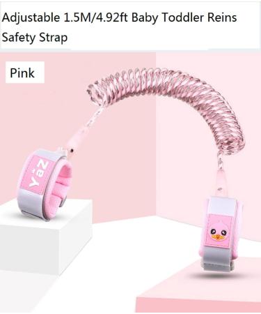 Eidyer Anti-Lost Safety Wrist Link Belt for Kids - Adjustable 1.5M/4.92ft Toddler Harness Strap Leash with Security Lock - Pink - Buy Online on GoSupps.com