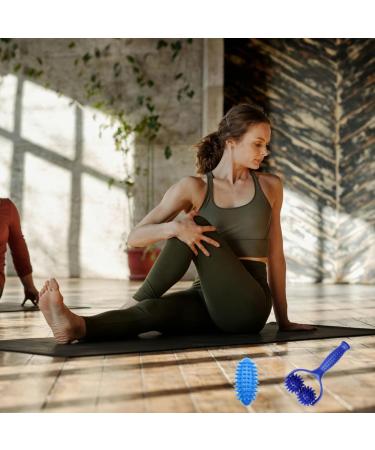 Premium Blue Massage Ball & Roller with Handles - Self-Massage for Foot Leg & Back Relief - Buy Online on GoSupps.com