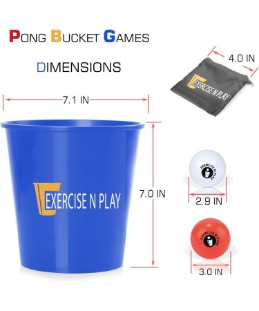 EP EXERCISE N PLAY Backyards Pong Games Set - Giant Yard Pong Bucket Game for Family and Friends - 12 Buckets - Blue/Orange - Buy Online on GoSupps.com